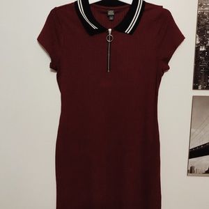 Maroon Dress with collar